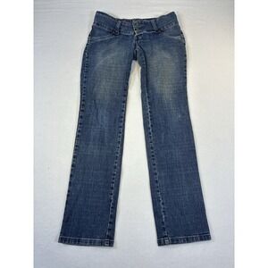 Vintage Coca-Cola Embroidered Low Rise Jeans Womens No Size Tag Blue Denim Y2K